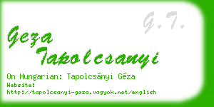 geza tapolcsanyi business card